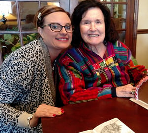 Caregiver and Resident with Gingerbread House