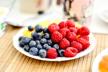 A plate of fresh berries