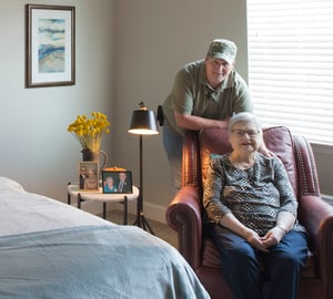Resident and Son at Pinnacle Assisted Living