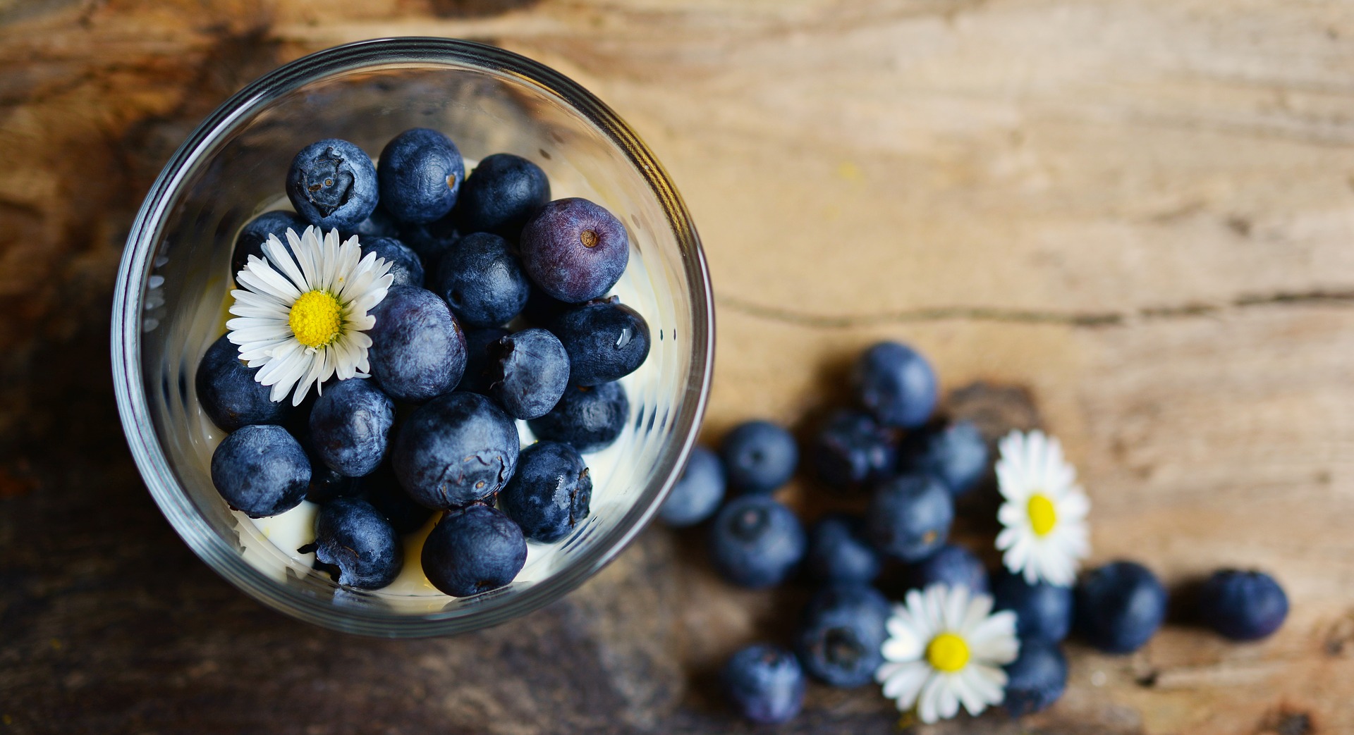 blueberries on the table